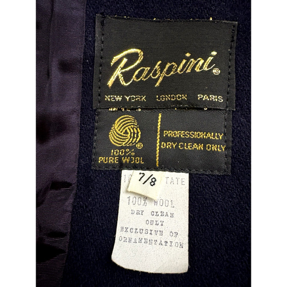 Women's "Raspini" One Bottom Suit Blue Navy Size 7/8 100% Pure Wool - Picture 4 of 10